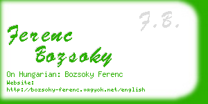 ferenc bozsoky business card